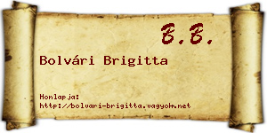 Bolvári Brigitta névjegykártya