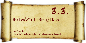 Bolvári Brigitta névjegykártya